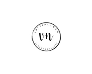 VN Initial handwriting logo vector