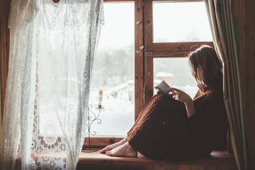 Winter weekends in old log house