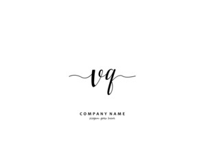 VQ Initial handwriting logo vector