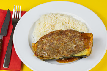 courgette farcie et riz