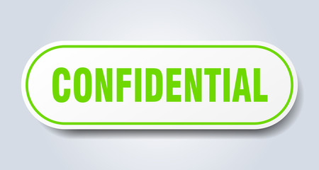 confidential sign. confidential rounded green sticker. confidential