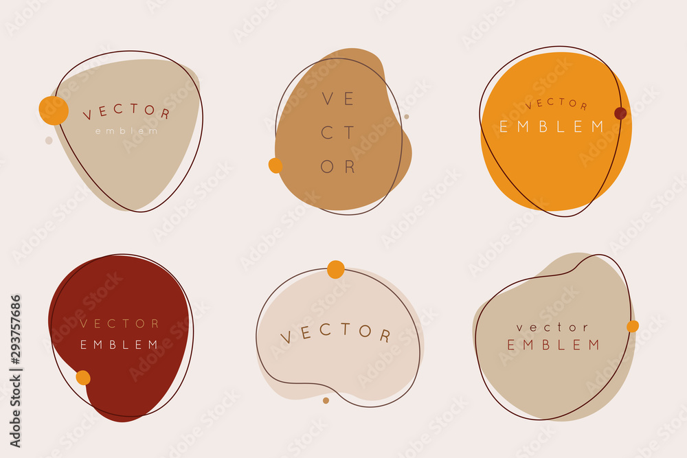 Poster Vector set of abstract creative backgrounds in minimal trendy