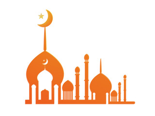silhouette of the mosque