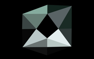 Dark Black vector abstract mosaic backdrop. A vague abstract illustration with gradient. Textured pattern for background.