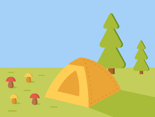 Tent in the forest.
