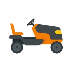 Tractor grass cutter icon. Flat illustration of tractor grass cutter vector icon for web design