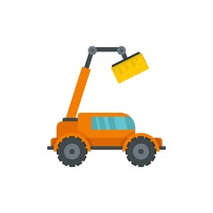 Agricultural lift machine icon. Flat illustration of agricultural lift machine vector icon for web design