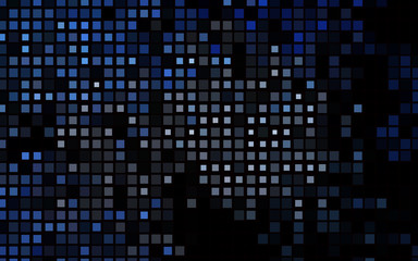 Dark BLUE vector cover in polygonal style. Decorative design in abstract style with rectangles. Pattern for busines ad, booklets, leaflets