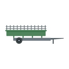Farm harvester trailer icon. Flat illustration of farm harvester trailer vector icon for web design