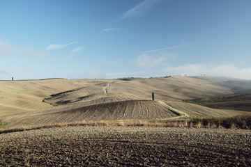 landscape in tuscany tuscan italy hill hills in autumn 