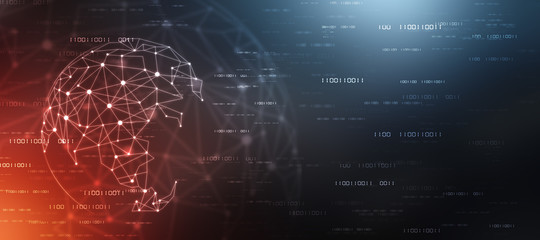 2d illustration Abstract futuristic electronic circuit technology background