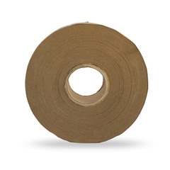 Roll brown paper on white background isolated with clipping path