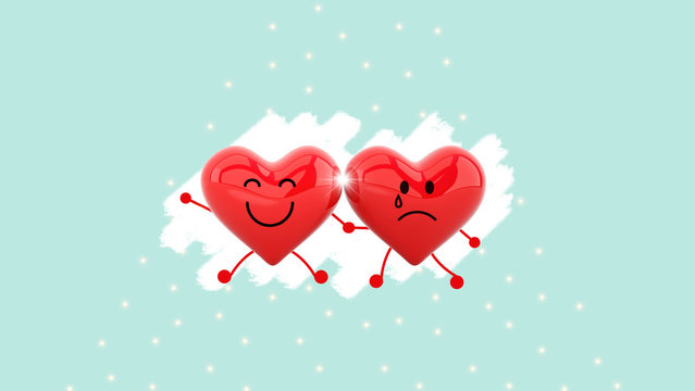 Valentine's hearts,3d rendering,Valentine's background