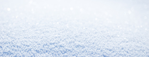 long banner of Beautiful snowy background. Winter snow. Christmas winter background with snow and...
