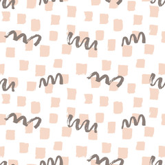 Vector fashion brushes bold seamless pattern
