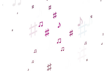 Light Pink vector pattern with music elements.