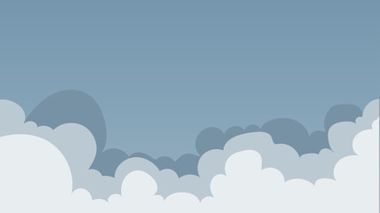 Landscape blue sky and white clouds on sunny day.Sky and cloud background.cartoon sky concetp.Vector illustration