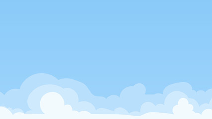 Landscape blue sky and white clouds on sunny day.Sky and cloud background.cartoon sky concetp.Vector illustration