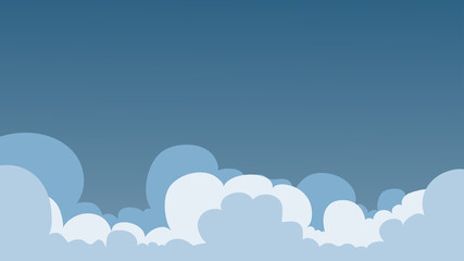 Landscape blue sky and white clouds on sunny day.Sky and cloud background.cartoon sky concetp.Vector illustration