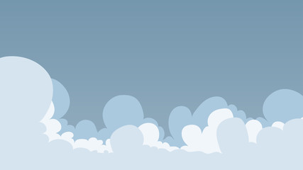 Landscape blue sky and white clouds on sunny day.Sky and cloud background.cartoon sky concetp.Vector illustration