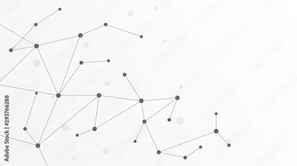 Poster Abstract geometric Circuit connect lines and dots.Simple technology graphic background.Illustration Vector design Network technology and Connection concept.