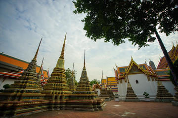 Naklejka premium Wat Pho or Wat Phra Chetuphon in Bangkok Thailand