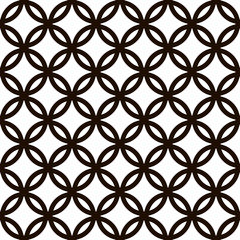 Black and white geometric seamless pattern with circle, abstract background, vector, illustration.