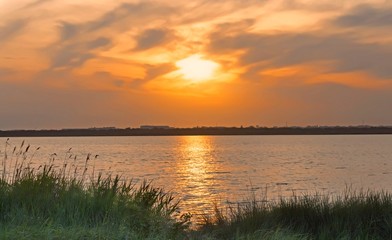 sunset on the lake