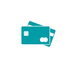 Credit card icon flat vector