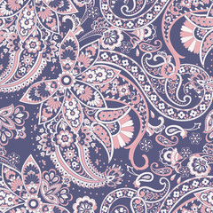 Paisley damask background. Vector vintage pattern