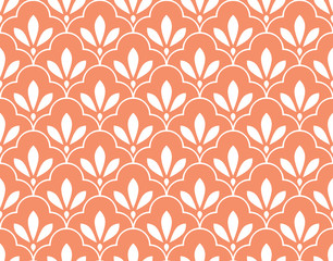 Fototapeta na wymiar Flower geometric pattern. Seamless vector background. White and pink ornament