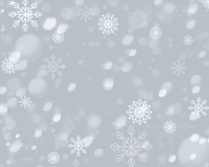 Naklejka na ściany i meble Rast, white snowflakes on a gray background, winter