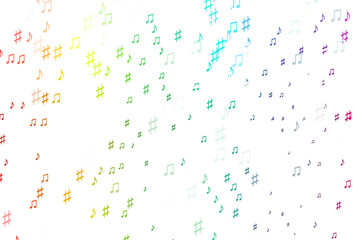 Light Multicolor, Rainbow vector backdrop with music notes.