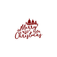 Merry Christmas and Happy New Year lettering template