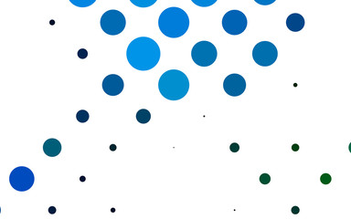Light Blue, Green vector texture with disks. Abstract illustration with colored bubbles in nature style. Template for your brand book.