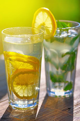 lemonade in a glass on the table