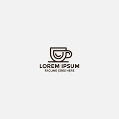 letter P logo designs concept. Coffee restaurant logo template - vector