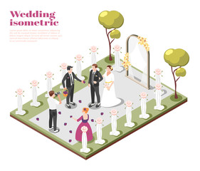 Wedding Ceremony Isometric Composition