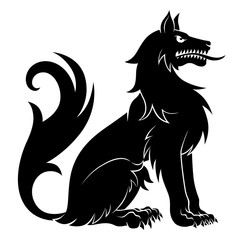 Heraldic sejant wolf