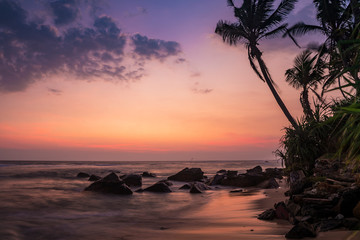 Beautiful sunset at Polhena Beach, Matara District, Southern Province, Sri Lanka