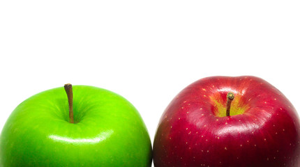 green apples isolated on white background