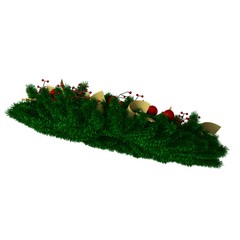 Christmas tree decoration, isolate on a white background. 3D rendering of excellent quality in high resolution