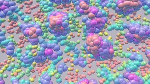 Bubble gum. Gradient. Colorful bubbles in free motion.