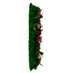 Christmas tree decoration, isolate on a white background. 3D rendering of excellent quality in high resolution