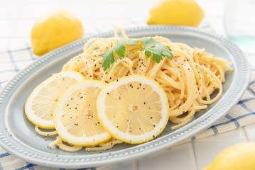 レモンクリームパスタ