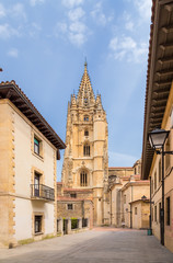 Oviedo, Spain. The bell tower of the Cathedral