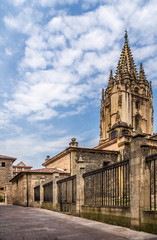 Fototapeta premium Oviedo, Spain. Medieval Cathedral (Santa Basílica Catedral de San Salvador)