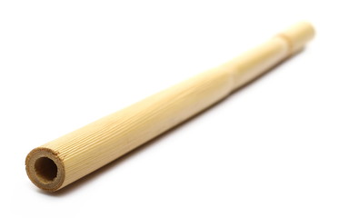 Bamboo sticks isolated on white, side view