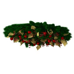 Fototapeta premium Christmas tree decoration, isolate on a white background. 3D rendering of excellent quality in high resolution