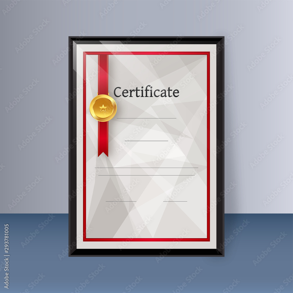 Poster template style certificate design with badge and space of your text.